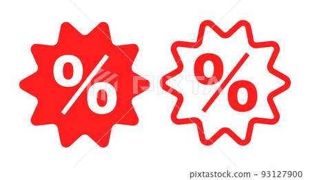 流行百分比符號圖標集。向量。 93127900