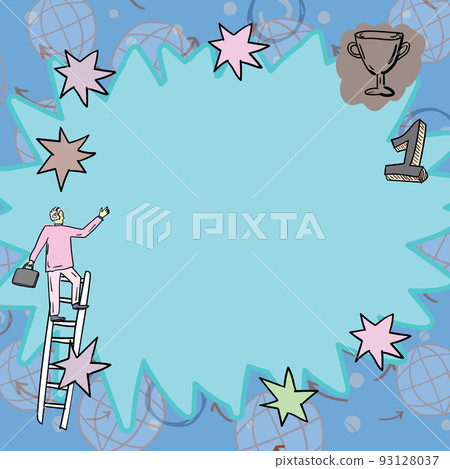 Gentleman Climbing Up Ladder Trying To Reach Stars And Big Goals. Man With Briefcase For Papers Running Upwards Big Stairs Defining Progress And Improvement. Gentleman Climbing Up Ladder Trying To Reach Stars And Big Goals. Man With Briefcase For Papers Running Upwards Big Stairs Defining Progress And Improvement. 93128037