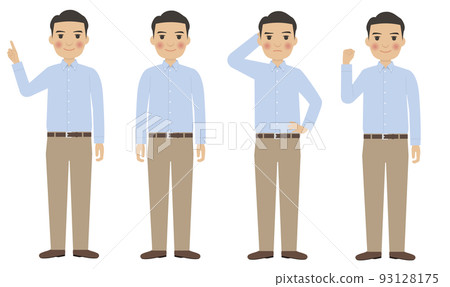 男性姿勢集合 A 93128175