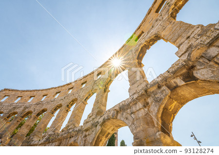 Detailed view of Roman amphitheatre in Pula 93128274