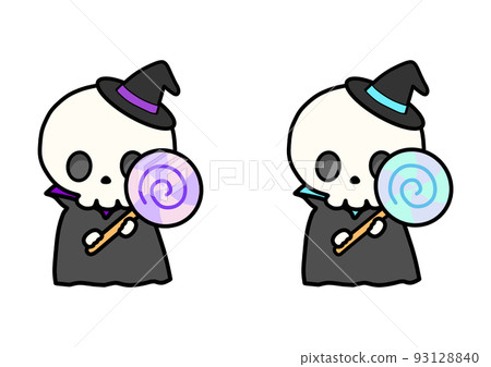 Mr. Skeleton with a Hat Mank Lollipop Two Color Set 93128840