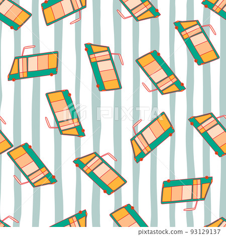 Cute trolleybus seamless pattern. City transport wallpaper. Kids electric vehicle background 93129137
