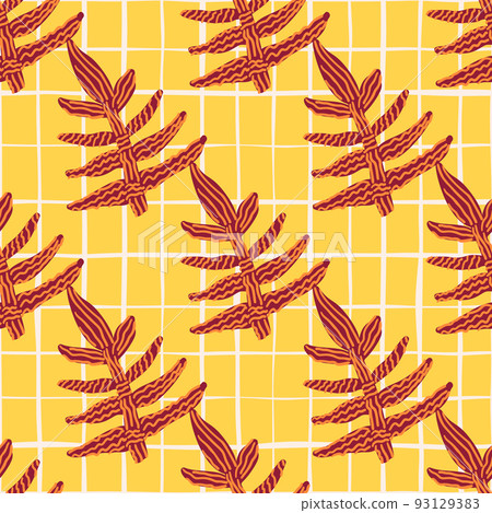 Seamless pattern with strange tropical leaves. Contemporary leaf plants endless wallpaper. Abstract floral background. Seamless pattern with strange tropical leaves. Contemporary leaf plants endless wallpaper. Abstract floral background. 93129383