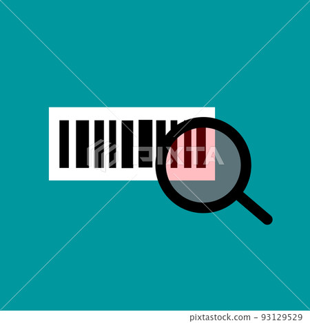 barcode check. Barcode and magnifying glass icon. vector. barcode check. Barcode and magnifying glass icon. vector. 93129529