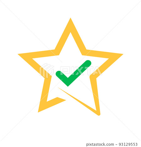 Modern logo with star and check mark. vector. 93129553