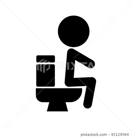 A person pooping in the toilet. vector. 93129564