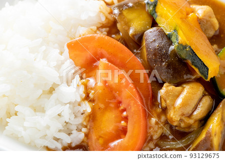 Close-up of summer vegetable curry rice. 93129675