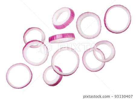 Onion rings fly close-up on a white background. Isolated Onion rings fly close-up on a white background. Isolated 93130407