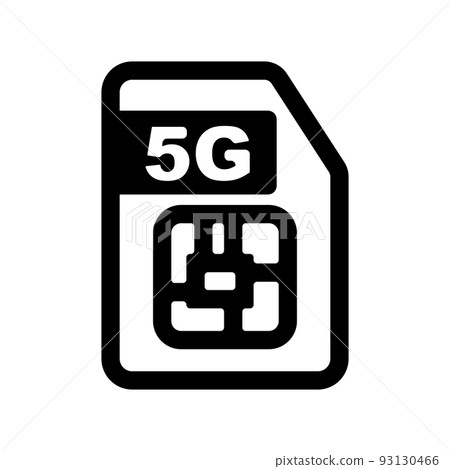 5G SIM card. mobile phone communication chip. vector. 93130466