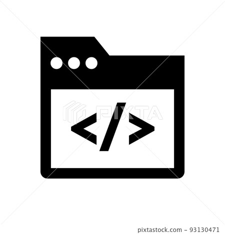Tag mark and window icon. coding mark. Web page source. vector. 93130471