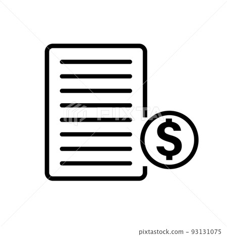 財務文件圖標和美元硬幣。會計憑證。向量。 財務文件圖標和美元硬幣。會計憑證。向量。 93131075
