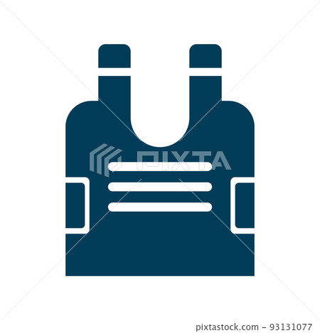 防彈背心剪影圖標。防彈背心。向量。 93131077