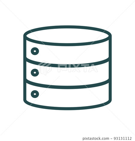 Simple cylinder server icon. hosting or storage. vector. 93131112