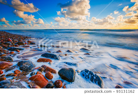Dutch man cap landscape in Lithuania. Beautiful seaside landscape, sunset landscape Dutch man cap landscape in Lithuania. Beautiful seaside landscape, sunset landscape 93131162