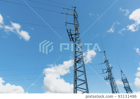 Three high voltage towers Three high voltage towers 93131486