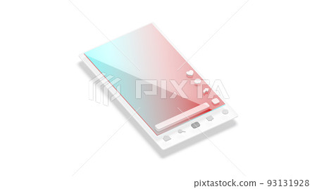 Video content interface frame screen mockup, isolated 93131928
