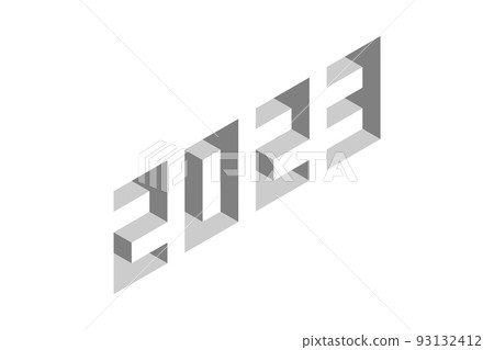 2023. Isometric text Happy New Year. 2023. Isometric text Happy New Year. 93132412