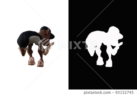 Toon Monkey poses for your composition. Monkey character isolated on white background with alpha mask for quick isolation for your composite work. 3D rendering - illustration. Toon Monkey poses for your composition. Monkey character isolated on white background with alpha mask for quick isolation for your composite work. 3D rendering - illustration. 93132745