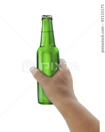 A man holding Beer bottle isolated on white background A man holding Beer bottle isolated on white background 93133175