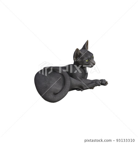 Sphynx cat isolated on white background. 3d rendering-illustration. 93133310