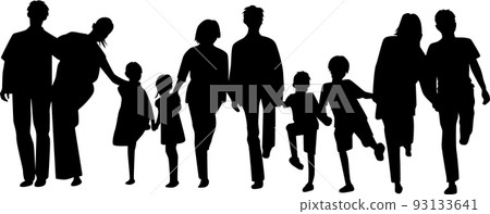 10 people family silhouette illustration 10 people family silhouette illustration 93133641