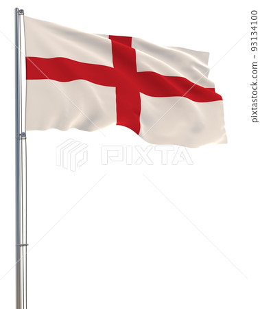 England flag waving in the wind, transparent background, realistic 3D rendering 93134100