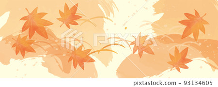 Autumn leaves Japanese style background illustration 93134605