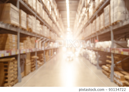 Blur large warehouse products goods stock factory inventory storage area for background Blur large warehouse products goods stock factory inventory storage area for background 93134722