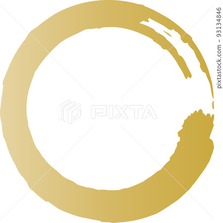 Brush round faint circle Japanese style hand-painted gold gold circle 93134846