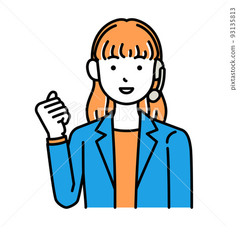 Call center operator female guts pose Call center operator female guts pose 93135813