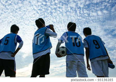 soccer practice at dusk 93136165