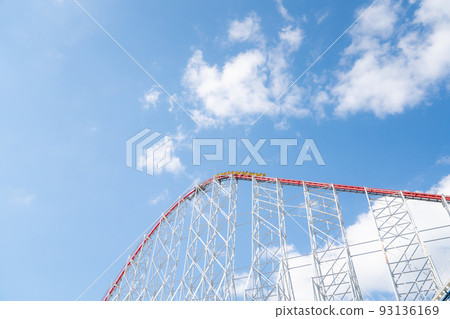 Blue sky and roller coaster 93136169