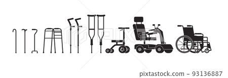 Set of orthopedic equipment for helping disabled people flat style Set of orthopedic equipment for helping disabled people flat style 93136887
