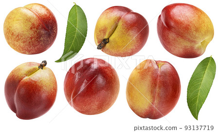 Peach isolated on white background with clipping path 93137719