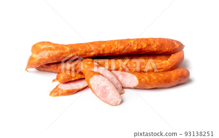 Smoked sausage isolated Smoked sausage isolated 93138251