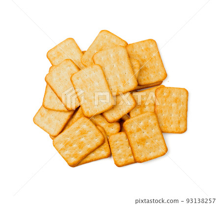 Crackers or biscuits. Cookies isolated 93138257