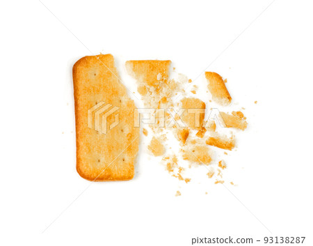 Crackers or biscuits. Cookies isolated 93138287