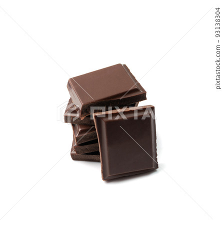 Broken Chocolate Bar Isolated 93138304