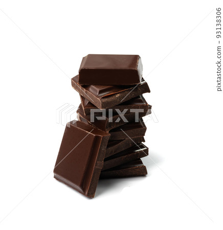 Broken Chocolate Bar Isolated 93138306