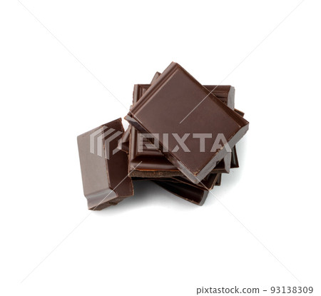 Broken Chocolate Bar Isolated 93138309