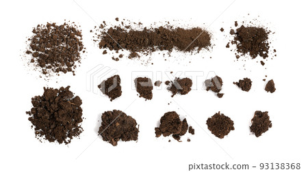 Fertilized Dry Dirt Isolated, Dried Ground, Manure Soil 93138368