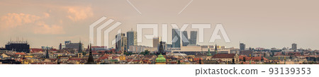 Prague cityscape panorama - view of the landscape of Prague city Prague cityscape panorama - view of the landscape of Prague city 93139353