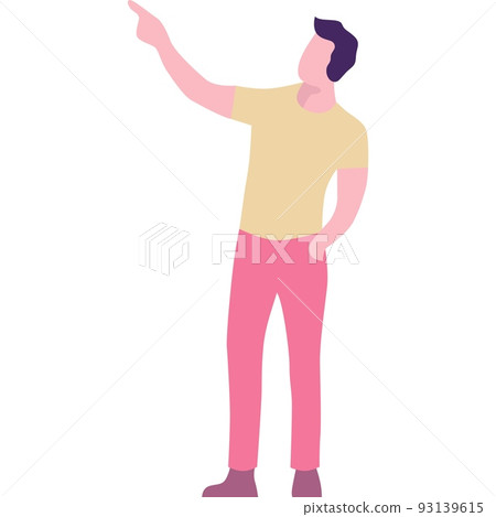 Man pointing up vector icon isolated on white 93139615