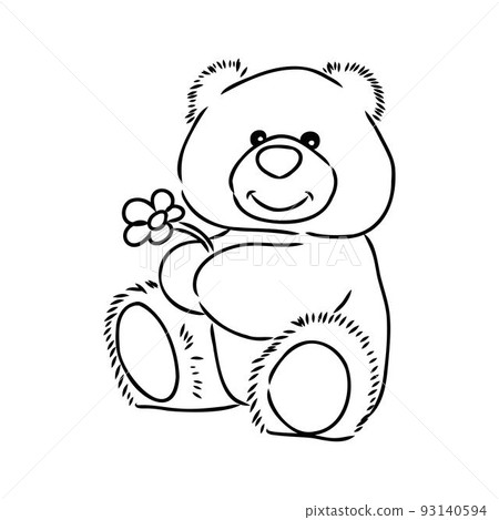 Hand drawn isolated Teddy bear. Doodle vector illustration Hand drawn isolated Teddy bear. Doodle vector illustration 93140594