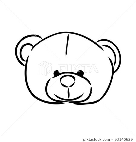Hand drawn isolated Teddy bear. Doodle vector illustration 93140629