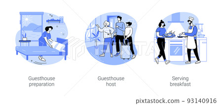 Bed and Breakfast business isolated cartoon vector illustrations se 93140916