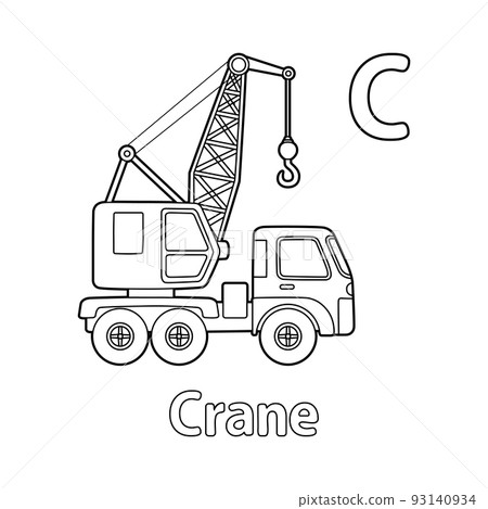Crane Alphabet ABC Coloring Page C 93140934