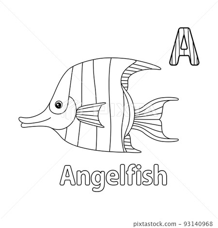 Angelfish Alphabet ABC Coloring Page A 93140968