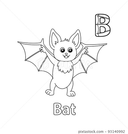 Bat Alphabet ABC Coloring Page B 93140992