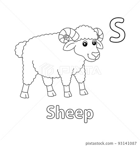Sheep Alphabet ABC Coloring Page S 93141087